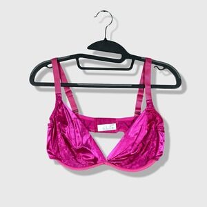 Warner's Iced Satin Bra Women 38C Pink Floral Vintage Lingerie Underwire Chic